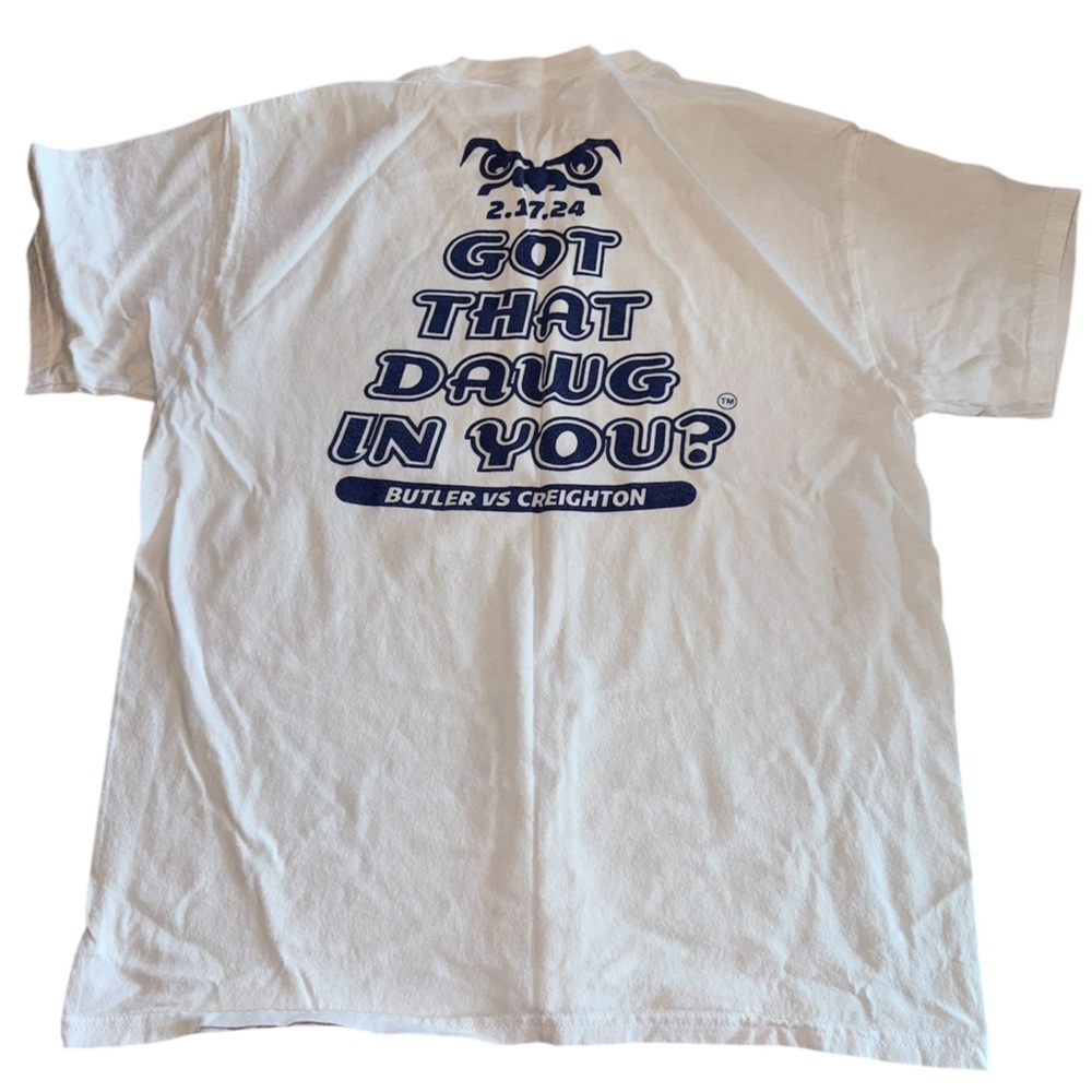 Butler University Got That Dawg In You?White Short Sleeve T-Shirt L
